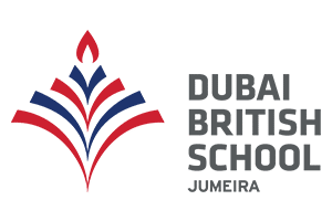 DBS Jumeira Body logo featuring a stylized heart-shaped human figure in red and blue