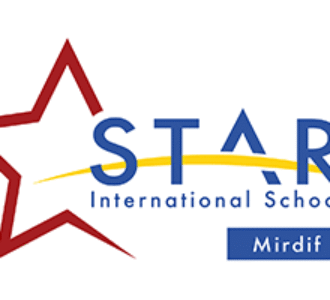 STAR International School Mirdif logo with red star outline and blue text