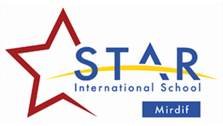 STAR International School Mirdif logo with red star outline and blue text