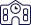 Line-style icon showing a presentation board, speech bubble, and connected interface elements representing communication and digital learning