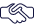 Line-style handshake icon symbolizing partnership, collaboration, and agreement