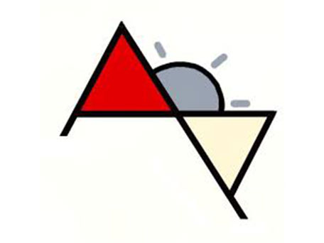 IES Alba Plata logo featuring geometric shapes and a rising sun symbol representing education, growth and innovation