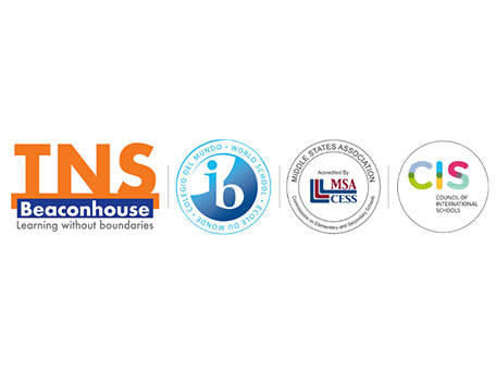 Beaconhouse TNS School logo featuring IB accreditation and international education standards promoting innovative learning and academic excellence