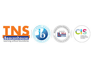 Beaconhouse TNS School logo featuring IB accreditation and international education standards promoting innovative learning and academic excellence