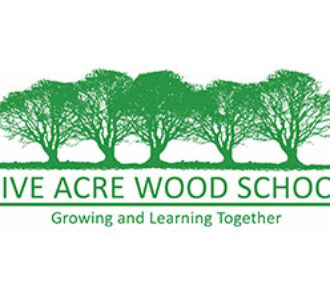 Five Acre Wood School logo featuring a row of trees symbolising growth, learning and educational development