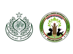 Official logos representing Government Girls Lower Secondary School alongside the national education authority emblem.