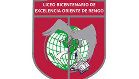 Liceo Bicentenario de Excelencia Oriente de Rengo logo featuring a globe, condor and academic symbols representing excellence in education