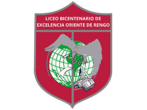 Liceo Bicentenario de Excelencia Oriente de Rengo logo featuring a globe, condor and academic symbols representing excellence in education
