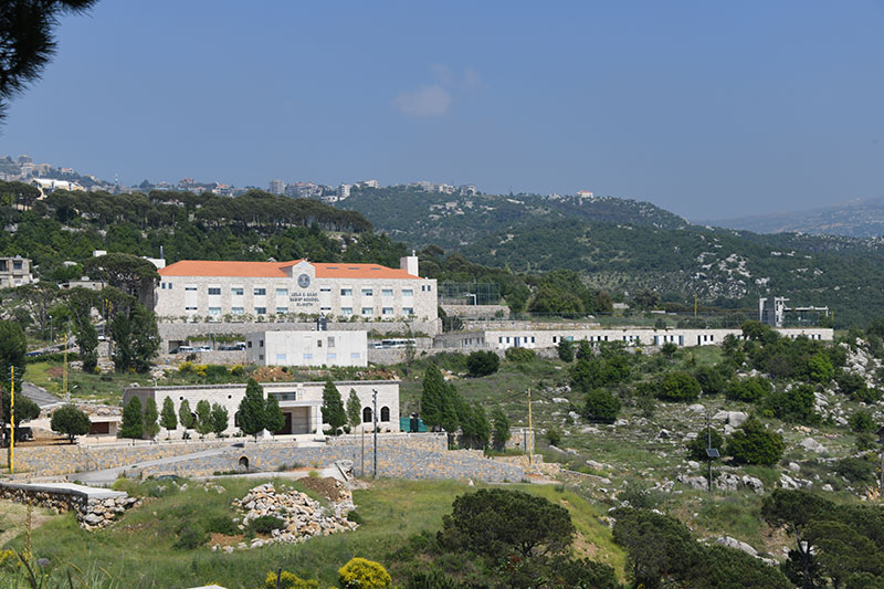 Panoramic view of the Leila C. Saad SABIS School El-Metn campus surrounded by natural landscapes