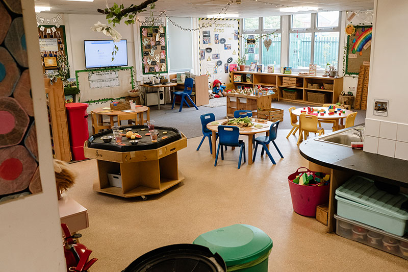 Bright and welcoming early years classroom at Ward Jackson C of E Primary School designed for creative learning