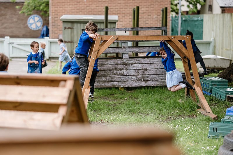 Ward Jackson Primary School pupils enjoying outdoor play and physical activity in the school playground