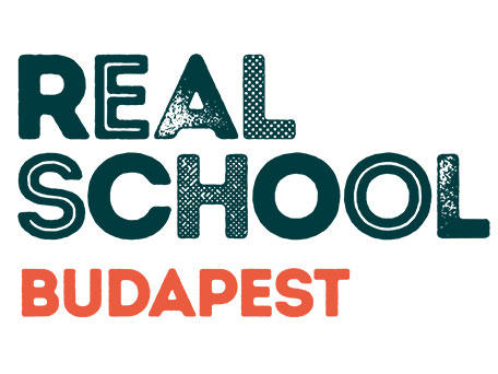 Official logo of Real School Budapest featuring the school name in a modern and creative typographic design.