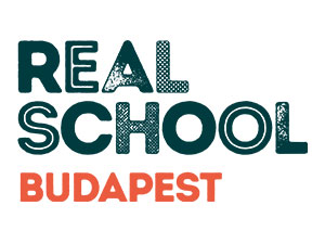 Official logo of Real School Budapest featuring the school name in a modern and creative typographic design.