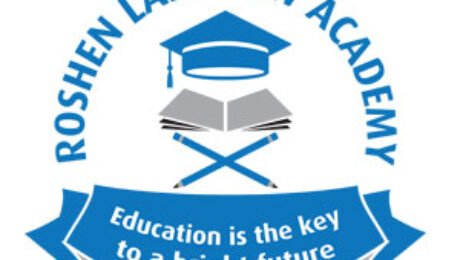 Roshen Lakeview Academy logo featuring a graduation cap and open book symbolising education, achievement and a bright future