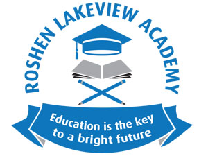 Roshen Lakeview Academy logo featuring a graduation cap and open book symbolising education, achievement and a bright future