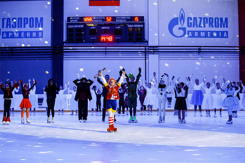Students performing in an ice skating showcase demonstrating creativity, confidence and athletic achievement