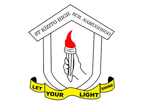 St Kizito High School Nansana logo featuring a torch symbol representing knowledge, leadership and educational excellence