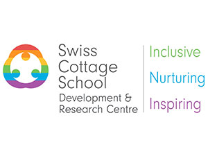 Official logo of Swiss Cottage School Development & Research Centre featuring the values Inclusive, Nurturing, and Inspiring.