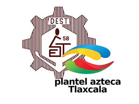 Official logo of CECyTE EMSaD 58 Plantel Azteca Tlaxcala featuring the institution emblem and colourful educational branding.
