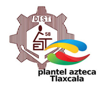 Official logo of CECyTE EMSaD 58 Plantel Azteca Tlaxcala featuring the institution emblem and colourful educational branding.