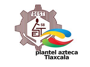 Official logo of CECyTE EMSaD 58 Plantel Azteca Tlaxcala featuring the institution emblem and colourful educational branding.