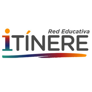 Itínere Red Educativa logo with colorful gradient design and gray typography.