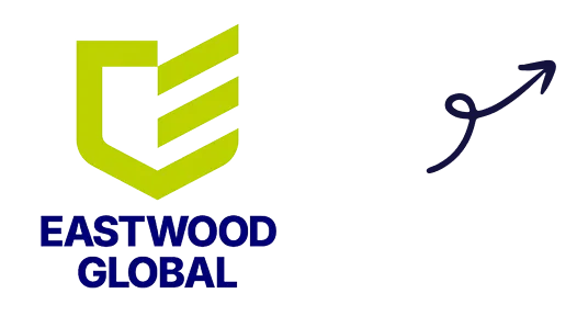 Eastwood Global logo with upward growth arrow